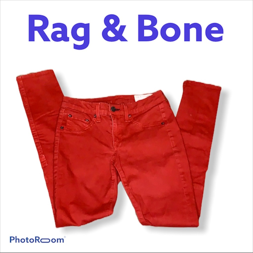 Rag & Bone red worn in skinnies size 25